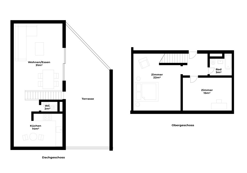 Grundriss Furnished 3.5-Room Apartment with Large Terrace in Rotkreuz