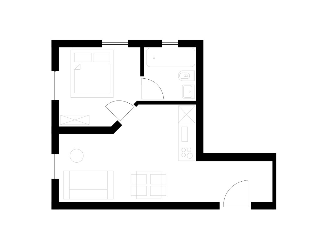Grundriss 2min zum HB - möblierte 2.5 Zimmerwohnung