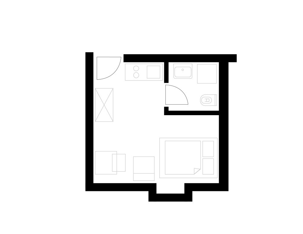 Grundriss NEU! - Möbilierte 1.5 Zimmerwohnung in Zürich