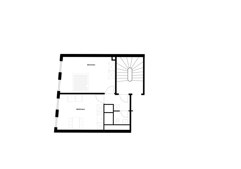 Grundriss 2.5 Zimmerwohnung – modernes Wohnen im Herzen von Basel
