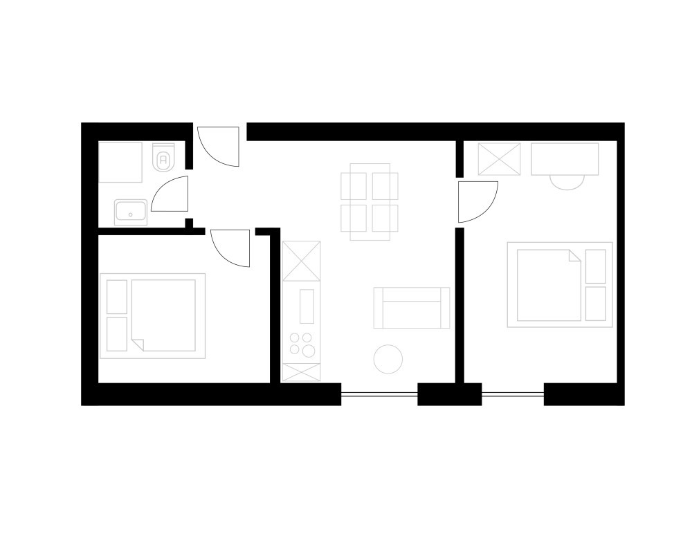 Grundriss 2min zum HB - möblierte 3.5 Zimmerwohnung