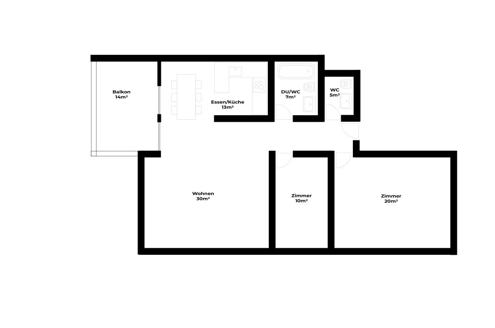 Grundriss Furnished 2-Bedroom Apartment with Lake View in Central Zug