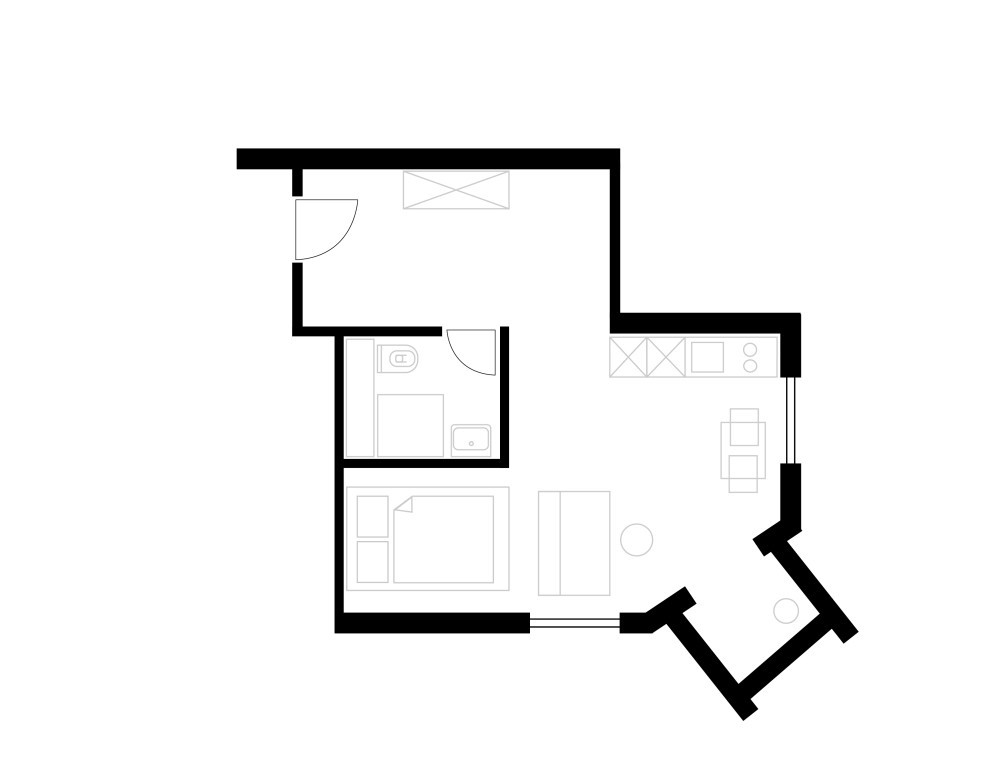 Grundriss NEU! - Möbilierte 1.5 Zimmerwohnung in Zürich