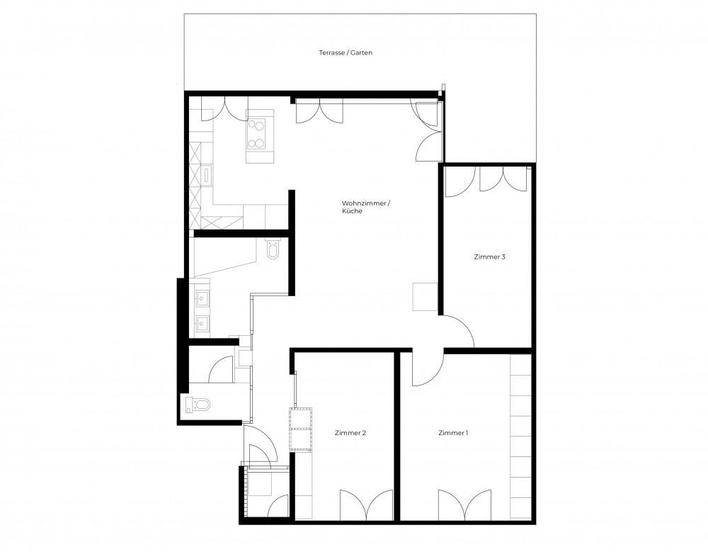 Grundriss Moderne 4.5 Zimmer Wohnung an exklusiver Lage