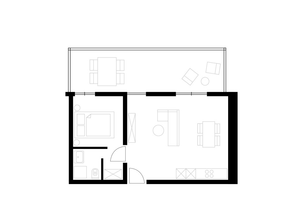Grundriss NEU! - Möbilierte 2.5 Zimmerwohnung in Zürich